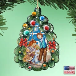 Set Of 2 Family With A Nutcracker Christmas Tree Ornaments 5.5" -Optimal Christmas Shop 8119184 2 55532.1667549905