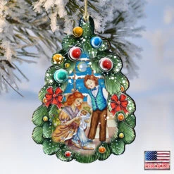 Set Of 2 Family With A Nutcracker Christmas Tree Ornaments 5.5" -Optimal Christmas Shop 8119184 4 78487.1667549906