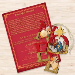 Set Of 2 Magnificent Nativity "Noel" Wooden Christmas Ornaments 5.5" -Optimal Christmas Shop 8121458 3 40078.1667549920