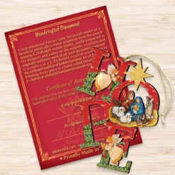 Set Of 2 Magnificent Nativity "Hope" Wooden Christmas Ornaments 5.5" 8 Set Of 2 Magnificent Nativity "Hope" Wooden Christmas Ornaments 5.5" -Optimal Christmas Shop 8121461 3 94289.1667549919