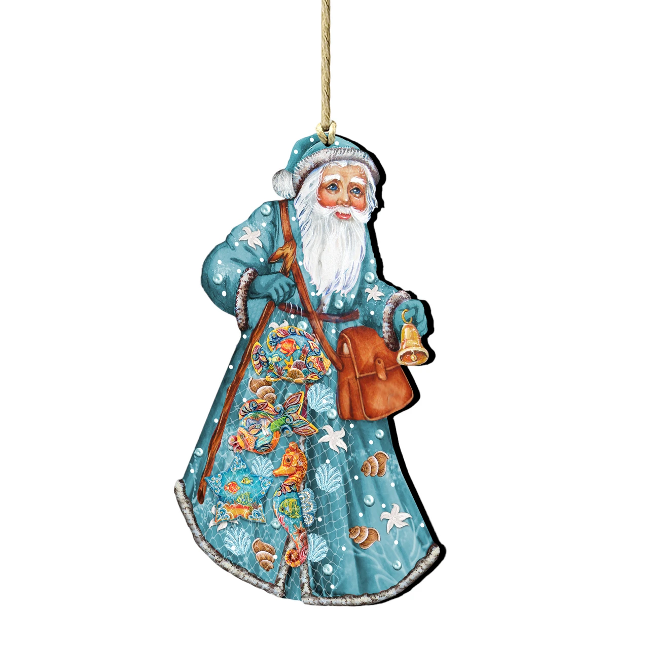 Set Of 2 Santa The Coastal Fishermen Wooden Christmas Ornamentsby G.DeBrekht 3 Set Of 2 Santa The Coastal Fishermen Wooden Christmas Ornamentsby G.DeBrekht