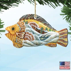 Set Of 2 Coastal Natural Fish Wooden Christmas Ornaments 5.5" 9 Set Of 2 Coastal Natural Fish Wooden Christmas Ornaments 5.5" -Optimal Christmas Shop 8126132 4 18936.1667533774