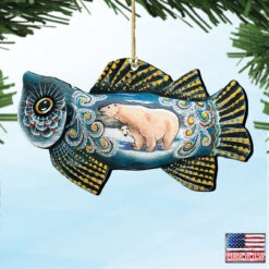 Set Of 2 Frosty Fish With Polar Bears Wooden Christmas Ornaments 5.5" 9 Set Of 2 Frosty Fish With Polar Bears Wooden Christmas Ornaments 5.5" -Optimal Christmas Shop 8126141 4 69308.1667549666