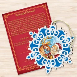 Set Of 2 Santa Reindeer Ride Snowflake Wooden Christmas Ornaments 5.5" -Optimal Christmas Shop 8141151 3 91120.1667549619