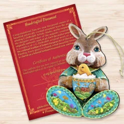 Set Of 2 Easter Bunny Egg With A Chick Wooden Christmas Ornaments 5.5" 8 Set Of 2 Easter Bunny Egg With A Chick Wooden Christmas Ornaments 5.5" -Optimal Christmas Shop 8144502 3 34415.1667549622
