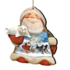 Set Of 2 Santa Northern Lights Of Christmas Wooden Ornaments 5.5" -Optimal Christmas Shop 8151844 1 11854.1667549627