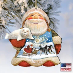 Set Of 2 Santa Northern Lights Of Christmas Wooden Ornaments 5.5" 9 Set Of 2 Santa Northern Lights Of Christmas Wooden Ornaments 5.5" -Optimal Christmas Shop 8151844 4 73880.1667549629