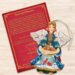 Set Of 2 Angel With Cardinals And Deer Wooden Christmas Ornaments 5.5" 8 Set Of 2 Angel With Cardinals And Deer Wooden Christmas Ornaments 5.5" -Optimal Christmas Shop 8152510 3 44919.1667549637