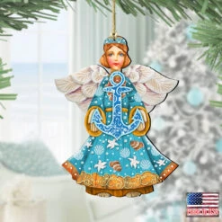 Set Of 2 Guardian Of The Sea With Anchor Wooden Christmas Ornaments 5.5" 7 Set Of 2 Guardian Of The Sea With Anchor Wooden Christmas Ornaments 5.5" -Optimal Christmas Shop 8152724 2 2 30775.1667549656