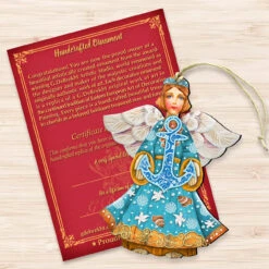 Set Of 2 Guardian Of The Sea With Anchor Wooden Christmas Ornaments 5.5" 8 Set Of 2 Guardian Of The Sea With Anchor Wooden Christmas Ornaments 5.5" -Optimal Christmas Shop 8152724 2 3 95669.1667549657