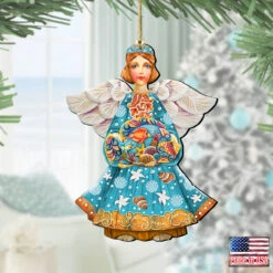 Set Of 2 Guardian Angel Of The Sea Wooden Christmas Ornaments 5.5" -Optimal Christmas Shop 8152724 2 61864.1667549655