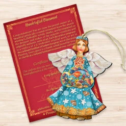 Set Of 2 Guardian Angel Of The Sea Wooden Christmas Ornaments 5.5" -Optimal Christmas Shop 8152724 3 92245.1667549656