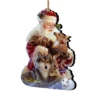 Set Of 2 Santa With Forest Friends Wooden Christmas Ornaments 5.5" -Optimal Christmas Shop 8161012 9914 1 74299.1667549714