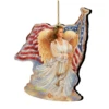 Set Of 2 Angel Waving American Flag Wooden Christmas Ornaments 5.5" -Optimal Christmas Shop 8161021 0107 1 00681.1667549724