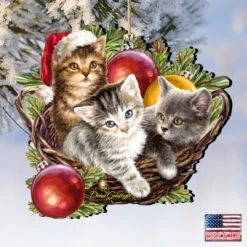 Set Of 2 Kittens In A Basket Wooden Christmas Ornaments 5.5" 9 Set Of 2 Kittens In A Basket Wooden Christmas Ornaments 5.5" -Optimal Christmas Shop 8161027 1 1607 4 15276.1667549734