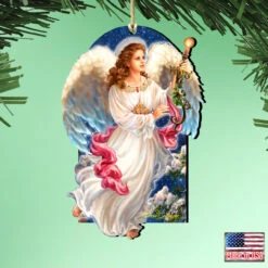 Set Of 2 Luminous Angel Wooden Christmas Ornaments 5.5" 7 Set Of 2 Luminous Angel Wooden Christmas Ornaments 5.5" -Optimal Christmas Shop 8161036 1322 2 48887.1667549731