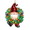 Set Of 2 Gnome Santa Wreath Lights Wooden Christmas Ornaments 5.5" -Optimal Christmas Shop 8161053 dg 1 62913.1681987401