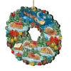Set Of 2 Santa Ride Around The World Wreath Wooden Christmas Ornaments 5.5" -Optimal Christmas Shop 8185315 1 31376.1667549637