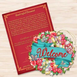 Set Of 2 Butterfly Floral Wreath "Welcome" Wooden ChristmasOrnaments 5.5" 7 Set Of 2 Butterfly Floral Wreath "Welcome" Wooden ChristmasOrnaments 5.5" -Optimal Christmas Shop 8185316 3 64689.1667549642
