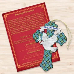 Set Of 2 Dove "Bless This Home" Cross Wooden Christmas Ornaments 5.5" 8 Set Of 2 Dove "Bless This Home" Cross Wooden Christmas Ornaments 5.5" -Optimal Christmas Shop 8191163 3 16870.1667549646