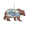 Set Of 2 Snowy Grizzly Bear Wooden Christmas Ornaments 5.5" -Optimal Christmas Shop 8198214 1 88829.1667549658