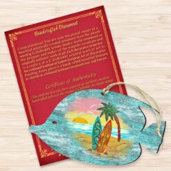 Set Of 2 Fish Beach Scene Wooden Christmas Ornaments 5.5" -Optimal Christmas Shop 8198527 3 14893.1667549722