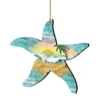 Set Of 2 Starfish Beach Scene Wooden Christmas Ornaments 5.5" -Optimal Christmas Shop 8198531 1 67567.1667549689