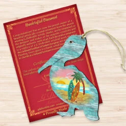 Set Of 2 Pelican Beach Scene Wooden Christmas Ornaments 5.5" -Optimal Christmas Shop 8198543 3 81955.1667549688