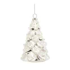 Set Of 6 White And Silver Glass Christmas Tree Ornaments 5.75" -Optimal Christmas Shop 83095 2 65653.1687598469