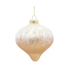 Set Of 6 Gold And White Finish Glass Christmas Ball Ornament 3.75-5.75" 8 Set Of 6 Gold And White Finish Glass Christmas Ball Ornament 3.75-5.75" -Optimal Christmas Shop 83112 2 13633.1683977466
