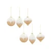 Set Of 6 Gold And White Finish Glass Christmas Ball Ornament 3.75-5.75" 2 Set Of 6 Gold And White Finish Glass Christmas Ball Ornament 3.75-5.75" -Optimal Christmas Shop 83112 32197.1683977466