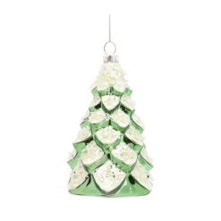 Set Of 6 Green And White Glass Christmas Tree Ornaments 5.75" -Optimal Christmas Shop 83154 2 05928.1687598442