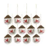 Set Of 12 White And Brown Cardinal Pine "Joy" And "Peace" Christmas Ornament 4.50" -Optimal Christmas Shop 83257 88207.1687598430