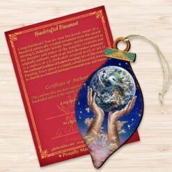Set Of 2 Hands Holding Earth Wooden Christmas Ornaments 5.5" 8 Set Of 2 Hands Holding Earth Wooden Christmas Ornaments 5.5" -Optimal Christmas Shop 845131 jw 3 66845.1667549696
