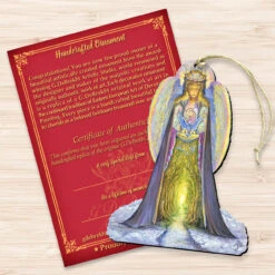 Set Of 2 Angel Hands Of Love Wooden Christmas Ornaments 5.5" -Optimal Christmas Shop 845623 jw 3 83635.1667549701