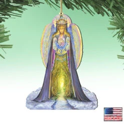 Set Of 2 Angel Hands Of Love Wooden Christmas Ornaments 5.5" -Optimal Christmas Shop 845623 jw 4 02282.1667549702