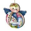Set Of 2 Snowman "Family" Wooden Angel Christmas Ornaments 5.5" -Optimal Christmas Shop 8457504 1 41394.1667549738