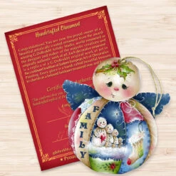 Set Of 2 Snowman "Family" Wooden Angel Christmas Ornaments 5.5" -Optimal Christmas Shop 8457504 3 15510.1667549739