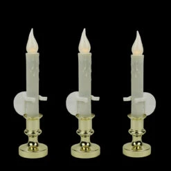 Set Of 3 White LED C5 Flickering Window Christmas Candle Lamps With Timer 8.5" -Optimal Christmas Shop 90e2eng9ugpzpfrhion88cenzzivcmc0 79175.1667489352