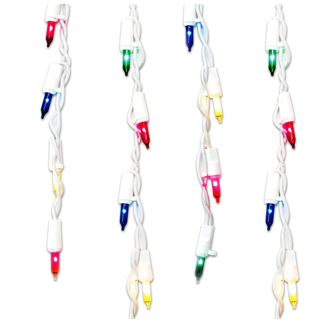300-Count Shimmering Multi-Color Mini Christmas Icicle Light Set, 8.5ft White Wire 4 300-Count Shimmering Multi-Color Mini Christmas Icicle Light Set, 8.5ft White Wire - Image 2