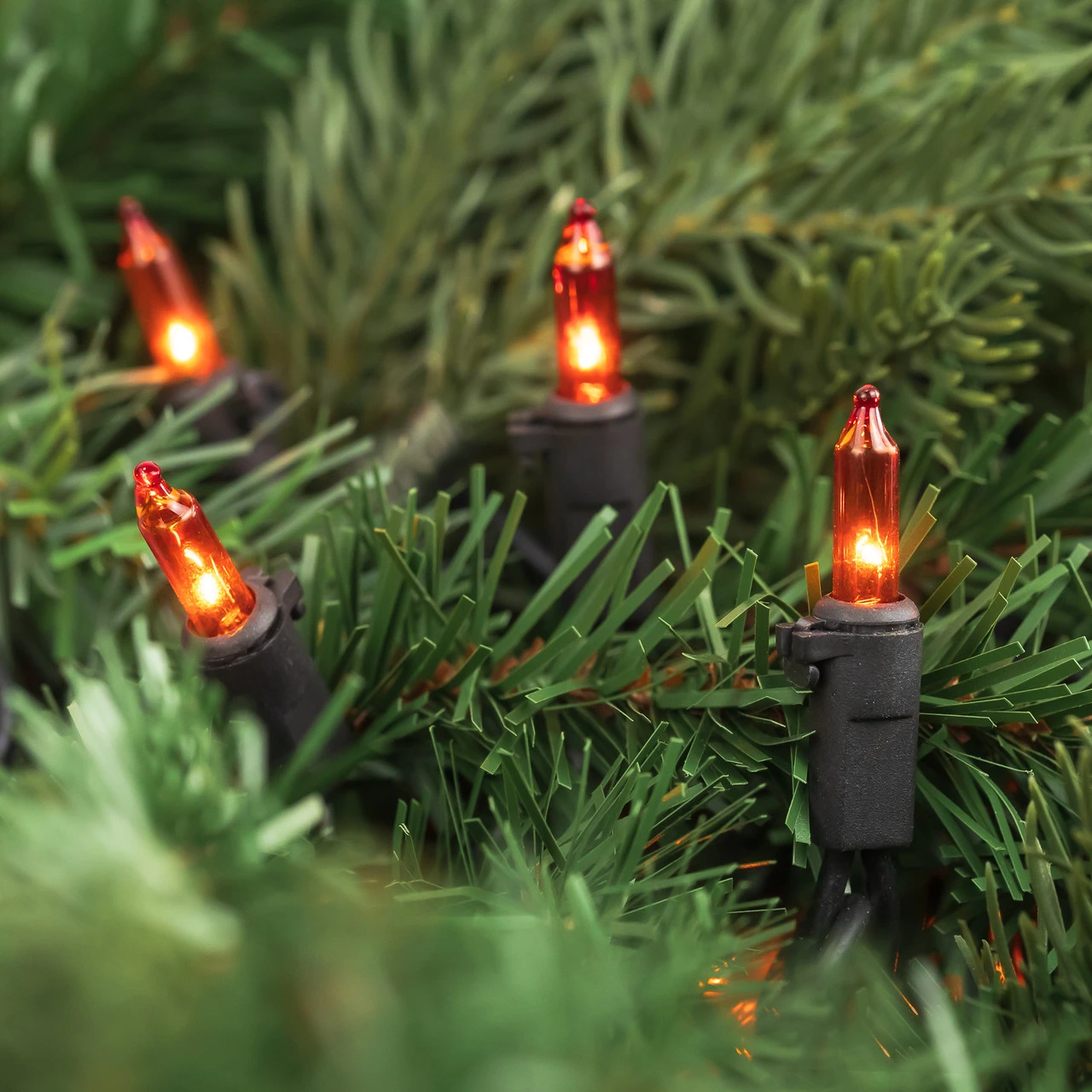 100ct Orange Mini Christmas Lights, 20.25ft Black Wire 4 100ct Orange Mini Christmas Lights, 20.25ft Black Wire - Image 2