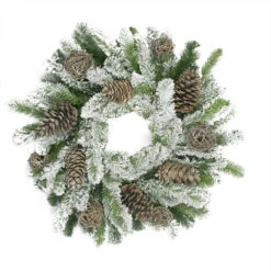 Flocked Pine Cone And Twig Ball Artificial Christmas Wreath - 24-Inch, Unlit -Optimal Christmas Shop allstate20xdl454 sn gr20b 89905.1675361198