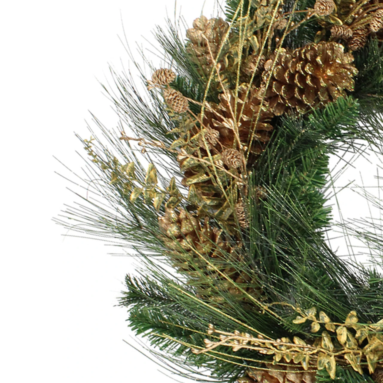 Gold Glitter Pine Cone And Berry Artificial Christmas Wreath - 26-Inch, Unlit 5 Gold Glitter Pine Cone And Berry Artificial Christmas Wreath - 26-Inch, Unlit - Image 3