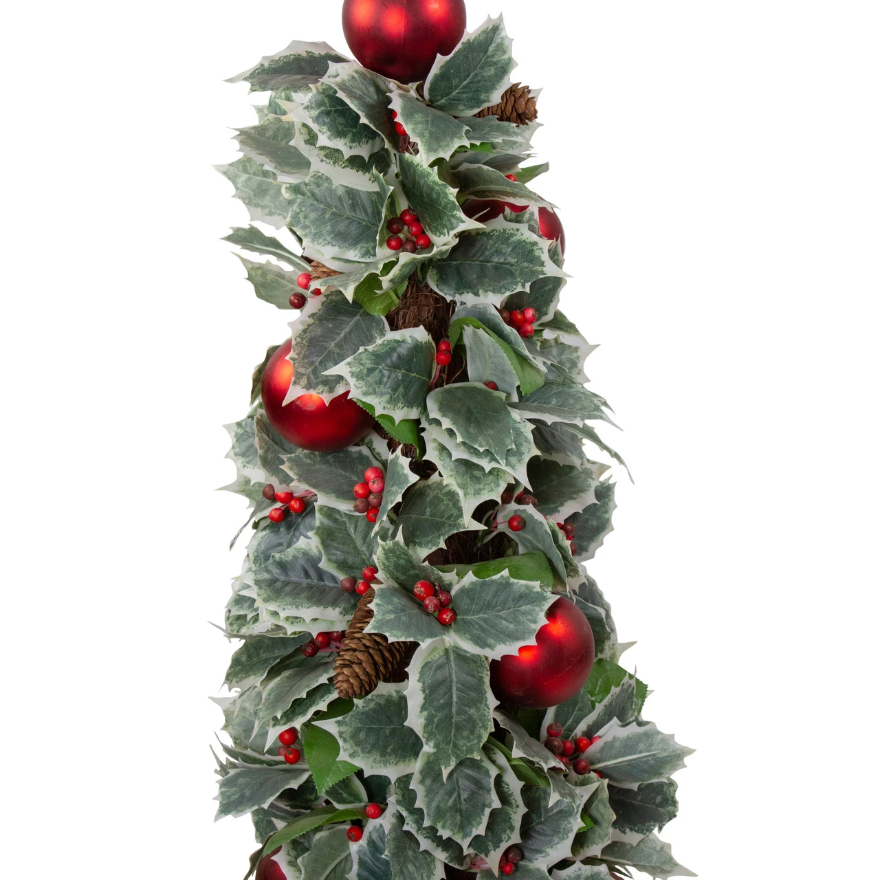 2.75' Potted Pine Cone And Berry Holly Pencil Artificial Christmas Tree - Unlit 5 2.75' Potted Pine Cone And Berry Holly Pencil Artificial Christmas Tree - Unlit - Image 3