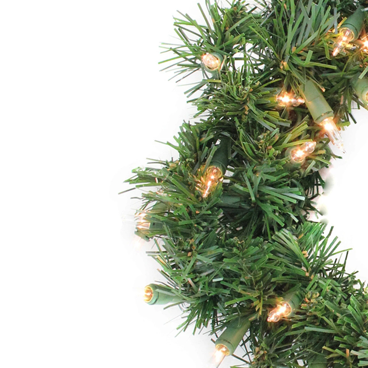 10" Pre-Lit Deluxe Windsor Pine Artificial Christmas Wreath, Clear Lights 6 10" Pre-Lit Deluxe Windsor Pine Artificial Christmas Wreath, Clear Lights - Image 4