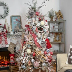 5.25" Glittered Red And White Snowflake Glass Finial Christmas Ornament -Optimal Christmas Shop alpine20slopes 320cropped 12752.1673400954