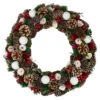 Frosted Pine Cone And Rose Artificial Christmas Wreath - 19-Inch, Unlit -Optimal Christmas Shop apirrfnxu 48602.1604602109