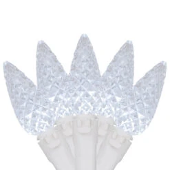 70 Pure White LED C6 Christmas String Lights - 23 Ft White Wire