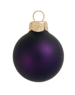6ct Purple Matte Glass Christmas Ball Ornaments 4" (100mm)