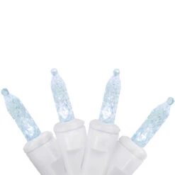 60 White LED Mini Dripping Christmas Lights - 10 Ft White Wire